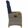 Dönthető szék tea tállal párnával 62 x 64 x 112 cm polirattan