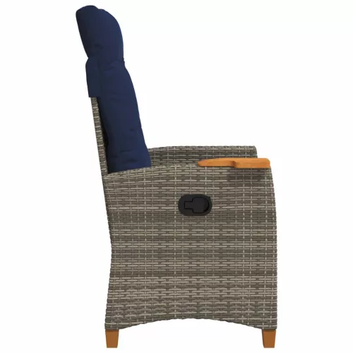  Dönthető szék tea tállal párnával 62 x 64 x 112 cm polirattan