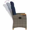  Dönthető szék tea tállal párnával 62 x 64 x 112 cm polirattan