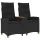  Dönthető pad asztallal Fekete 126 x 65 x 112 cm polirattan