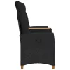  Dönthető pad asztallal Fekete 126 x 65 x 112 cm polirattan