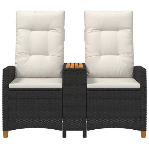  Dönthető pad asztallal Fekete és krémfehér 126 x 65 x 112 cm
