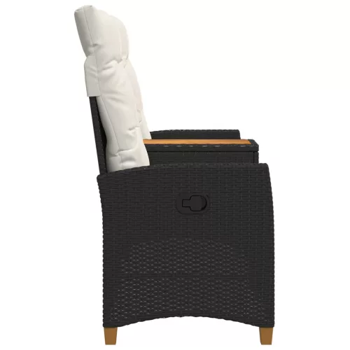  Dönthető pad asztallal Fekete és krémfehér 126 x 65 x 112 cm