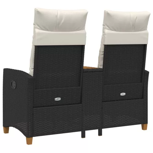  Dönthető pad asztallal Fekete és krémfehér 126 x 65 x 112 cm