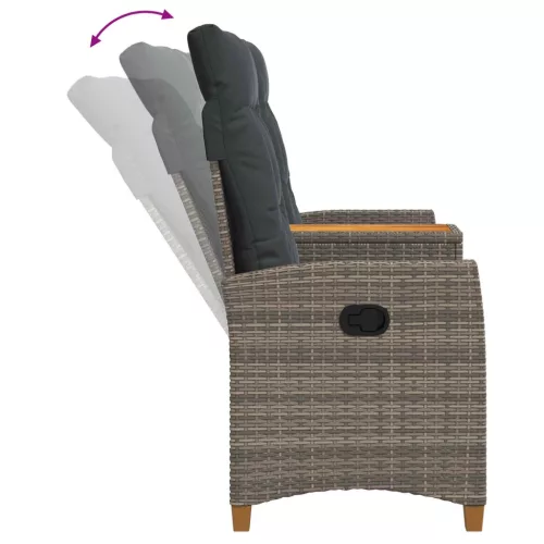  Dönthető pad asztallal Szürke és sötétszürke 126 x 65 x 112 cm