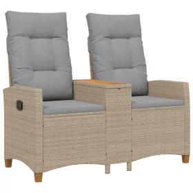    Dönthető pad asztallal Beige és Világosszürke 126 x 65 x 112 cm
