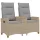  Dönthető pad asztallal Beige és Világosszürke 126 x 65 x 112 cm