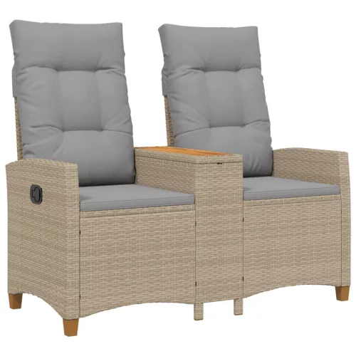  Dönthető pad asztallal Beige és Világosszürke 126 x 65 x 112 cm