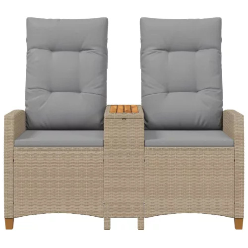  Dönthető pad asztallal Beige és Világosszürke 126 x 65 x 112 cm