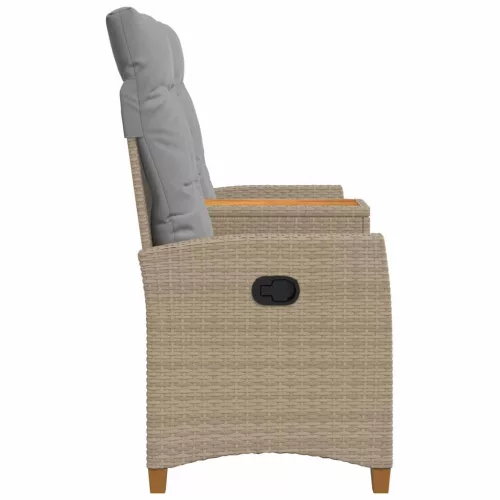  Dönthető pad asztallal Beige és Világosszürke 126 x 65 x 112 cm