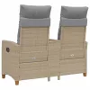  Dönthető pad asztallal Beige és Világosszürke 126 x 65 x 112 cm