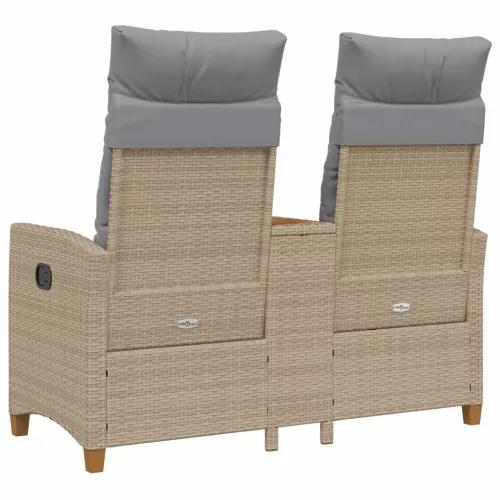  Dönthető pad asztallal Beige és Világosszürke 126 x 65 x 112 cm