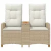  Dönthető pad asztallal Beige és Krémszínű 126 x 65 x 112 cm