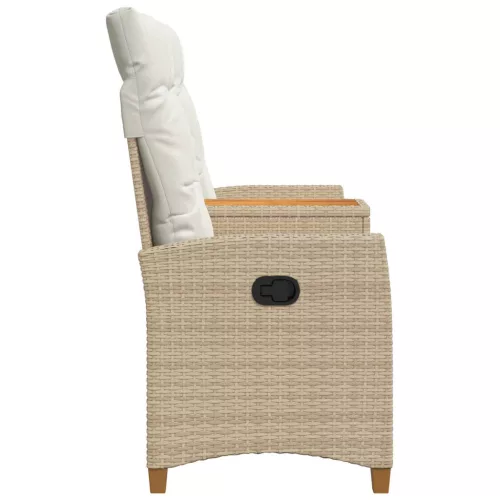  Dönthető pad asztallal Beige és Krémszínű 126 x 65 x 112 cm