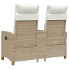 Dönthető pad asztallal Beige és Krémszínű 126 x 65 x 112 cm