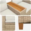 Dönthető pad asztallal Beige és Krémszínű 126 x 65 x 112 cm