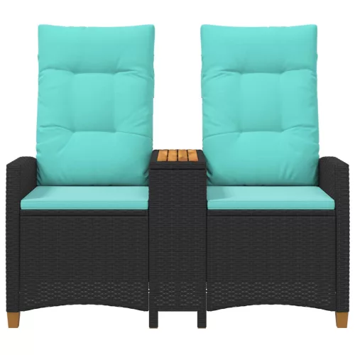  Dönthető pad asztallal Fekete és Türkiz 126 x 65 x 112 cm