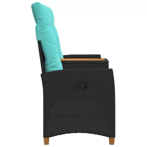  Dönthető pad asztallal Fekete és Türkiz 126 x 65 x 112 cm