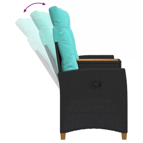  Dönthető pad asztallal Fekete és Türkiz 126 x 65 x 112 cm