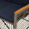  Kerti dönthető kanapé szett Állítható Szürke és sötétkék