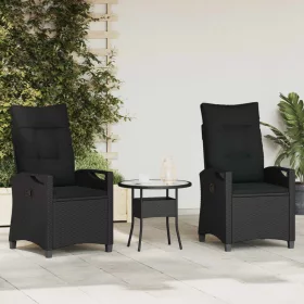    Kerti Szék 2 pcs Fekete 56 x 64 x 94 cm Acél és poliészter