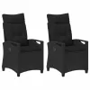  Kerti Szék 2 pcs Fekete 56 x 64 x 94 cm Acél és poliészter