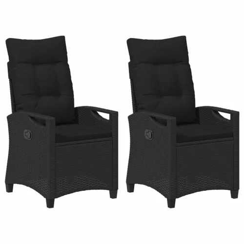  Kerti Szék 2 pcs Fekete 56 x 64 x 94 cm Acél és poliészter
