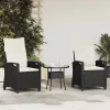  Kerti Szék 2 pcs Fekete és Krém 56 x 60 x 112 cm