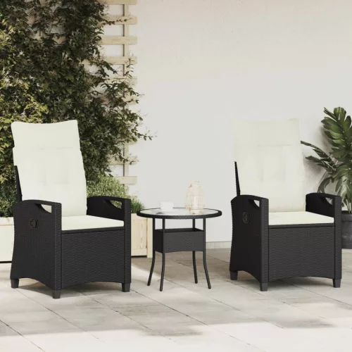  Kerti Szék 2 pcs Fekete és Krém 56 x 60 x 112 cm