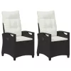  Kerti Szék 2 pcs Fekete és Krém 56 x 60 x 112 cm
