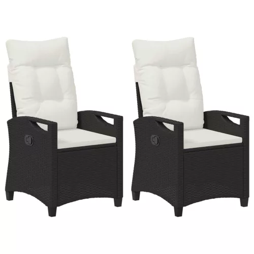  Kerti Szék 2 pcs Fekete és Krém 56 x 60 x 112 cm