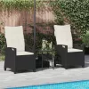  Kerti Szék 2 pcs Fekete és Krém 56 x 60 x 112 cm