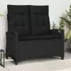  Kerti pad párnával Fekete 105 x 60 x 112 cm Acél és poliészter