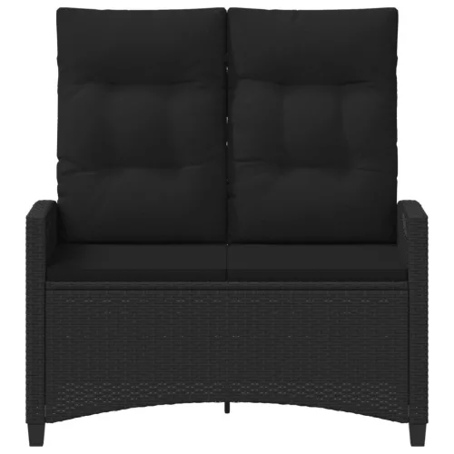  Kerti pad párnával Fekete 105 x 60 x 112 cm Acél és poliészter