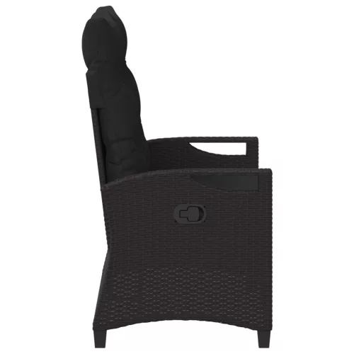  Kerti pad párnával Fekete 105 x 60 x 112 cm Acél és poliészter