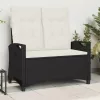  Kerti pad Fekete és Krém 105 x 60 x 112 cm Acél és poliészter