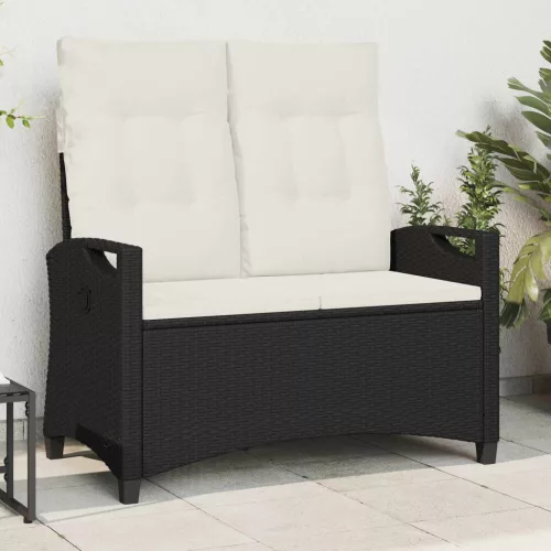  Kerti pad Fekete és Krém 105 x 60 x 112 cm Acél és poliészter