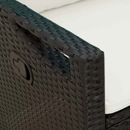  Kerti pad Fekete és Krém 105 x 60 x 112 cm Acél és poliészter
