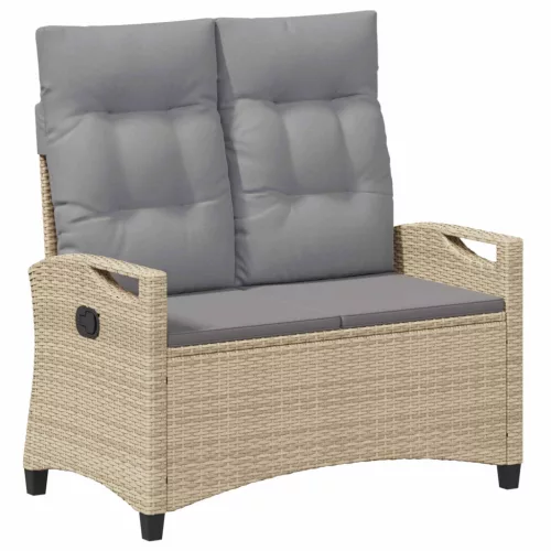  Kerti pad párnával Beige és Világosszürke 105 x 60 x 112 cm