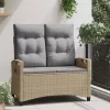  Kerti pad párnával Beige és Világosszürke 105 x 60 x 112 cm