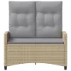  Kerti pad párnával Beige és Világosszürke 105 x 60 x 112 cm