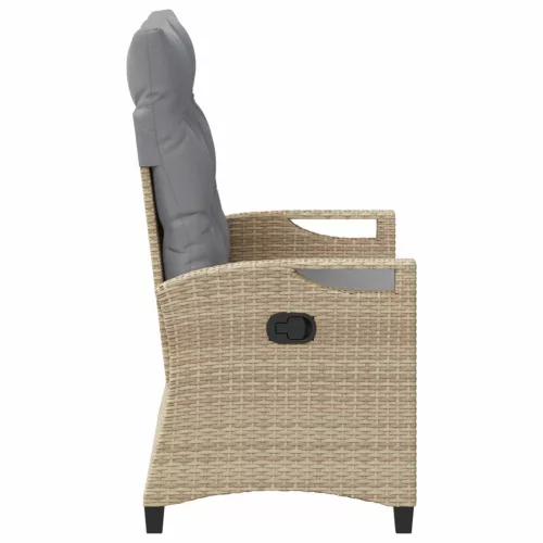  Kerti pad párnával Beige és Világosszürke 105 x 60 x 112 cm