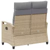  Kerti pad párnával Beige és Világosszürke 105 x 60 x 112 cm