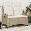  Kerti pad Beige és krém 105 x 60 x 112 cm Acél és poliészter