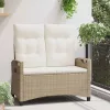  Kerti pad Beige és krém 105 x 60 x 112 cm Acél és poliészter