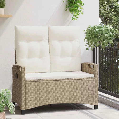  Kerti pad Beige és krém 105 x 60 x 112 cm Acél és poliészter
