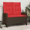  Kerti pad Barna és Piros 105 x 60 x 112 cm Acél és poliészter