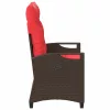  Kerti pad Barna és Piros 105 x 60 x 112 cm Acél és poliészter