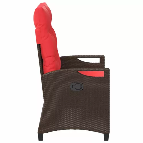  Kerti pad Barna és Piros 105 x 60 x 112 cm Acél és poliészter