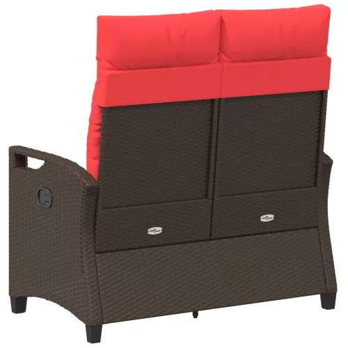  Kerti pad Barna és Piros 105 x 60 x 112 cm Acél és poliészter